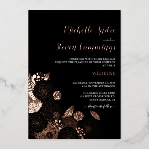 Love Blooms â Elegant Floral Wedding Foil Invitation