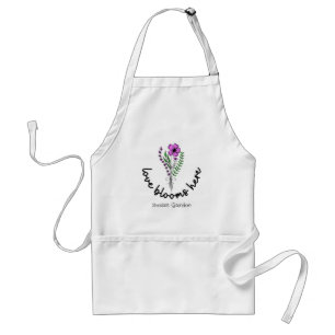 Love Blooms Here Personalize Name Gardening Lovers Adult Apron