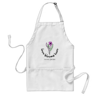 Love Blooms Here Personalize Name Gardening Lovers Adult Apron