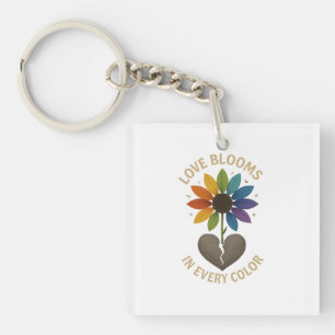 Love Blooms in Every Color Keychain