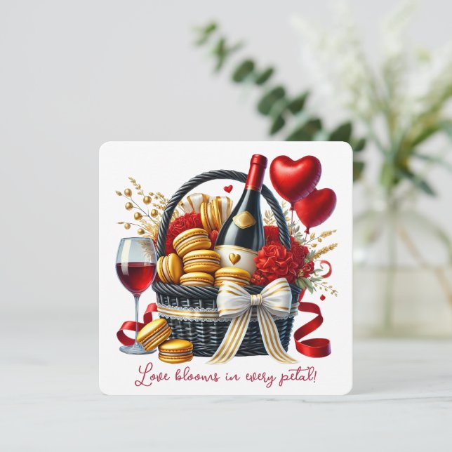 Love Blooms In Every Petal - Valentine's Day Card (Standing Front)