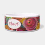 "Love Blooms" Pet Bowl<br><div class="desc">Personalized pet feeding bowl with "Love Blooms" hand paint floral print.</div>