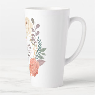 Love Blooms Quietly – Floral Quote Watercolour  Latte Mug