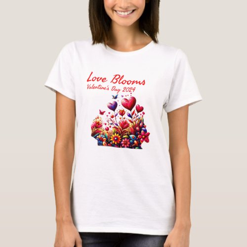 Love Blooms _ Valentines Day 2024 T_Shirt