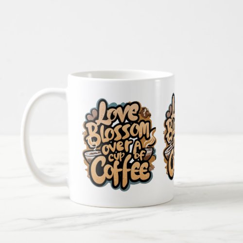 Love blossoms over a cup of coffee mugs  drink