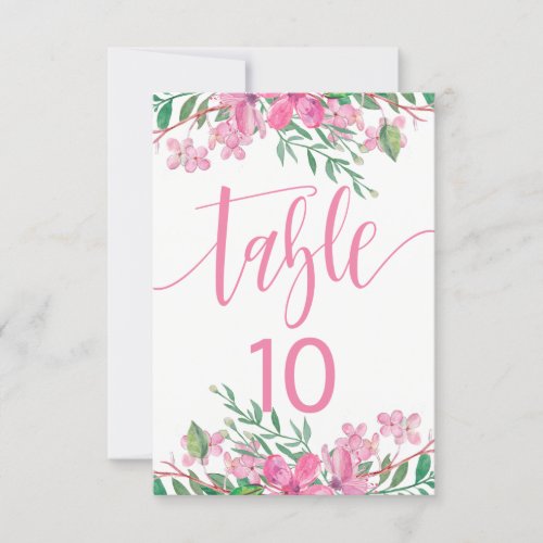 Love Blossoms Pink Table Number Seating Chart