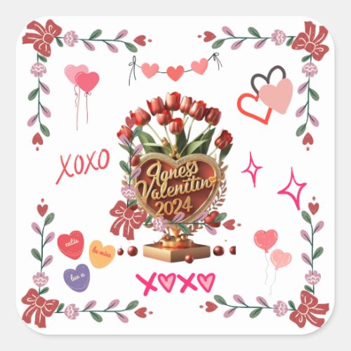 Love Blossoms Sticker  Romantic Valentines Day