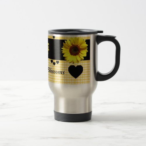 Love Blossoms Sunflower Travel Mug