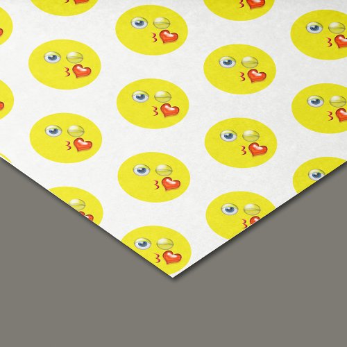 Love Blow Kiss Heart Yellow Emoji Pattern Tissue Paper