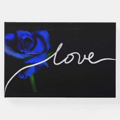 Love Blue and Navy Wedding Guest Book