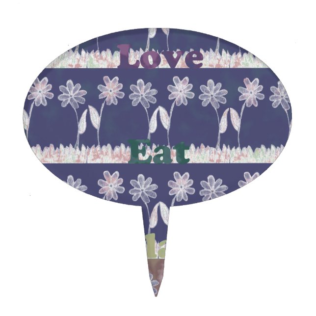 Love Blue Baby Shower colors Cake Topper (Front)