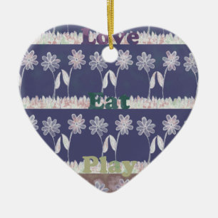 Love Blue Baby Shower colors Ceramic Ornament