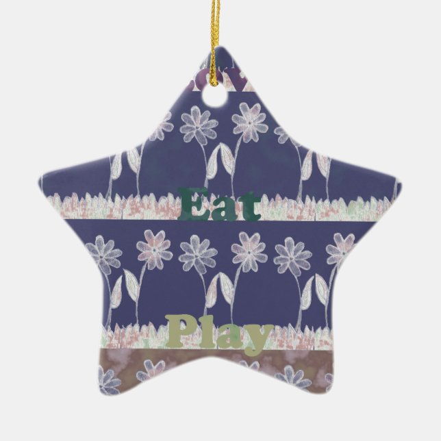 Love Blue Baby Shower colors Ceramic Ornament (Front)