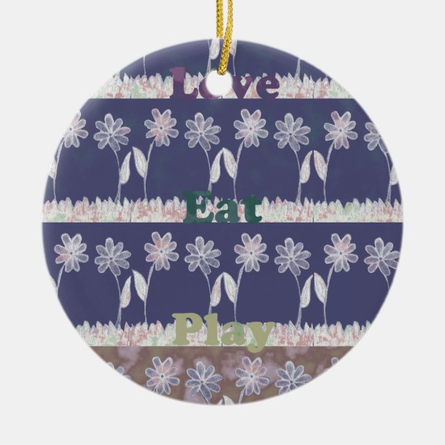 Love Blue Baby Shower colors Ceramic Ornament (Front)