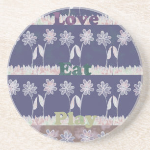 Love Blue Baby Shower colors Drink Coaster