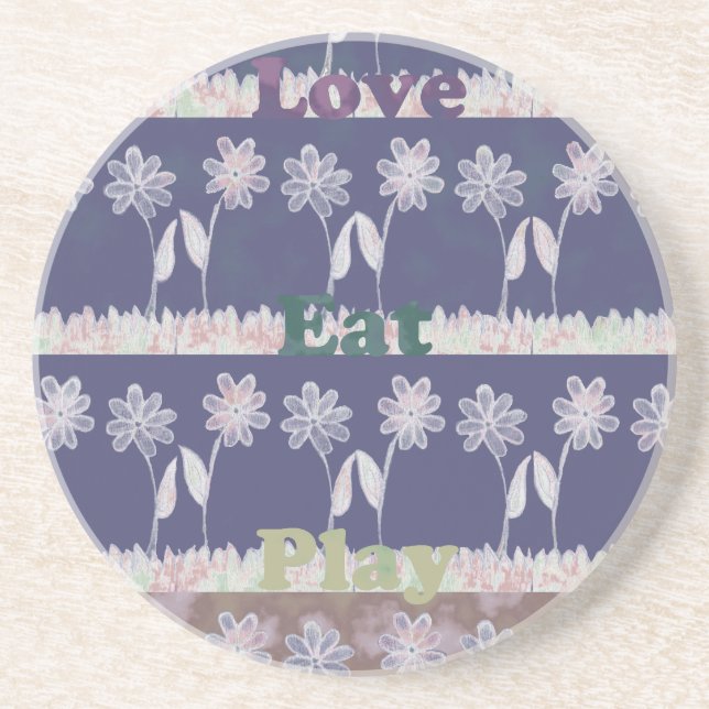 Love Blue Baby Shower colors Drink Coaster (Front)