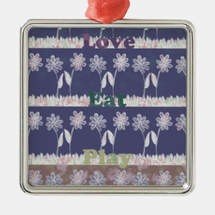 Love Blue Baby Shower colors Metal Ornament