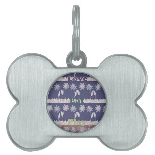 Love Blue Baby Shower colors Pet ID Tag