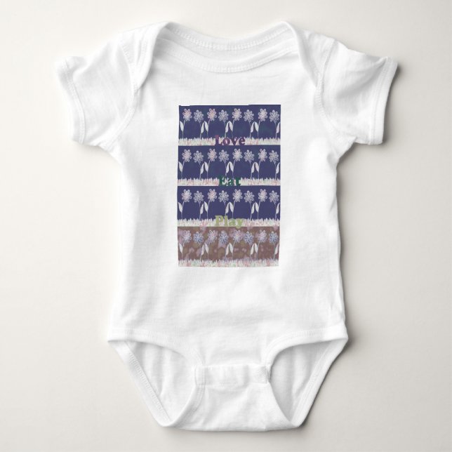 Love Blue Baby Shower colors.png Baby Bodysuit (Front)