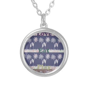 Love Blue Baby Shower colors.png Silver Plated Necklace