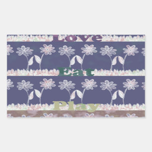 Love Blue Baby Shower colors Rectangular Sticker