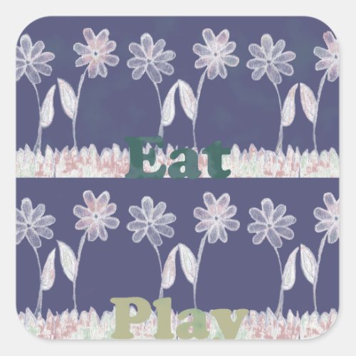 Love Blue Baby Shower colors Square Sticker