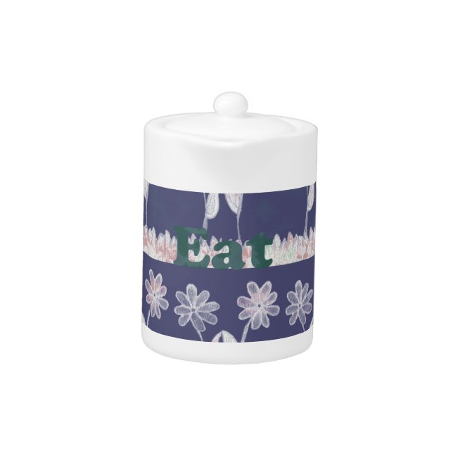 Love Blue Baby Shower colors Teapot (Front)