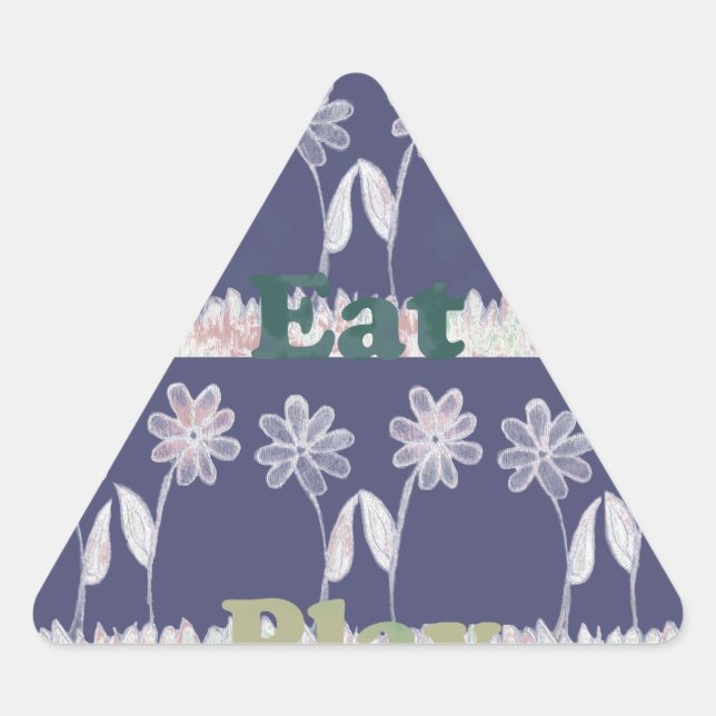 Love Blue Baby Shower colors Triangle Sticker (Front)