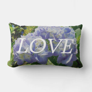 lOVE blue hydrangea  inspiration pillow