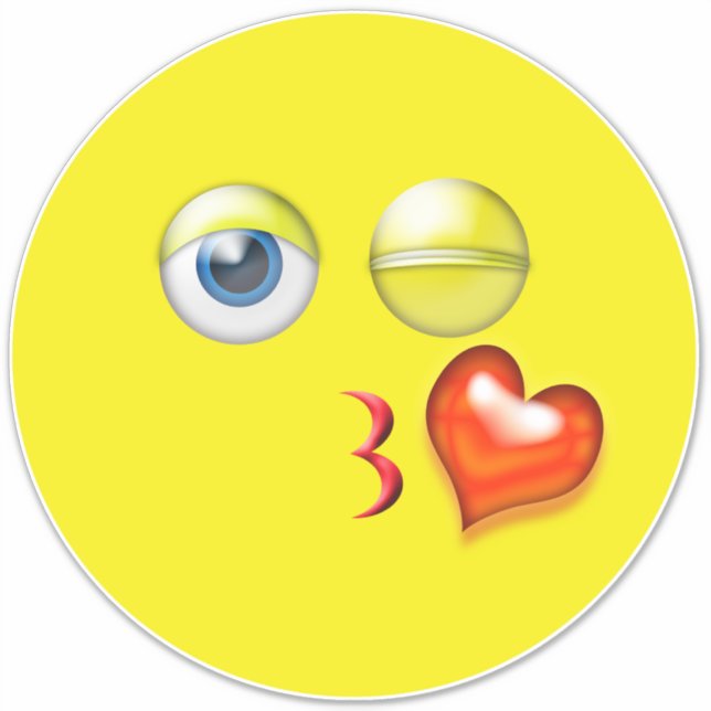 Love Blue Kiss Emoji Sticker (Front)