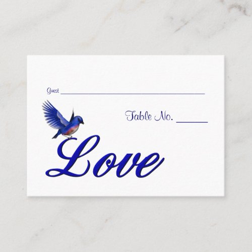 Love Bluebird Wedding Table Place Cards