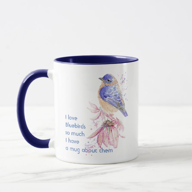 Love Bluebirds Garden Birds So Much Fun Quote  Mug (Left)