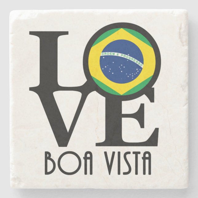 LOVE Boa Vista Brazil Stone Coaster (Front)