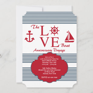 Love Boat Anniversary Party Invitation