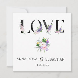 *~* LOVE Boho Flowers AR15 QR RSVP Wedding Invitation