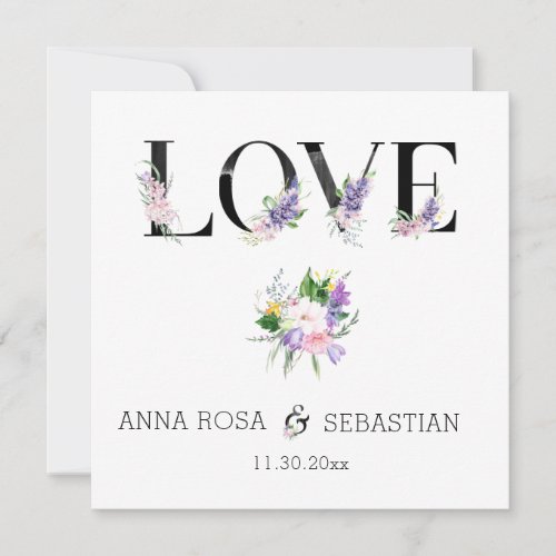 *~* LOVE Boho Flowers AR15 QR RSVP Wedding Invitation