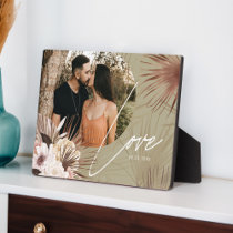 Love Boho Watercolor Floral Keepsake Arch Photo Plaque
