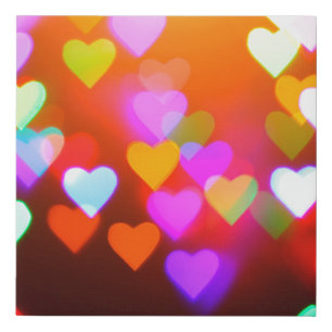 Love bokeh background faux canvas print