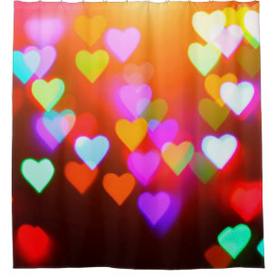 Love bokeh background shower curtain