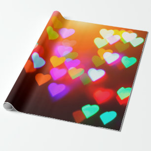 Love bokeh background wrapping paper