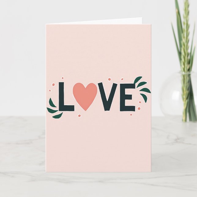 Love Bold Teal Typography Card (Front)