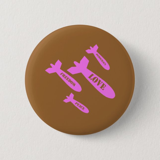 Love Bombs Pink Pinback Button (Front)