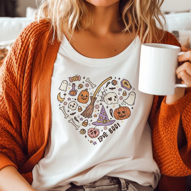 Love Boo! Retro Halloween Heart Tri-Blend Shirt (Creator Uploaded)