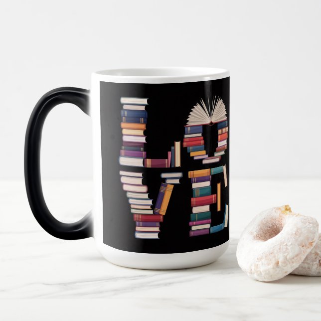 Love Books Black Morphing Mug (With Donut)