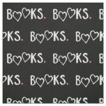 Love Books Pink Hearts Fabric