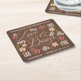 Love & Booze Save the Date Coasters