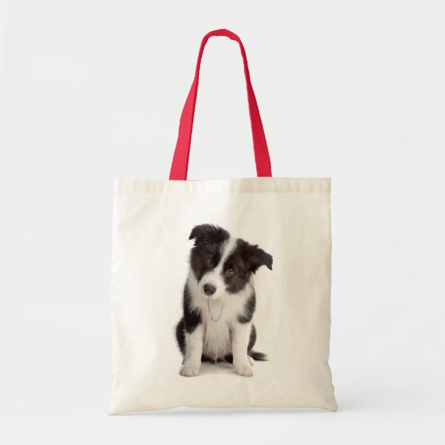 Love Border Collie Puppy Dog Tote Bag (Front)