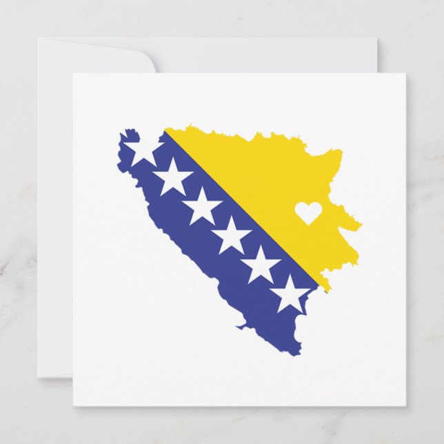 Love BosniaHerzegovina Gift Bosnian Pride Heart Invitation (Front)
