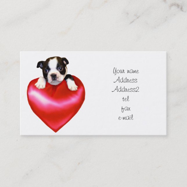 Love Boston Terrier Business Cards (Front)