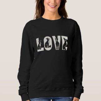Love Boston Terrier Mom Dad Valentine Funny Womens Sweatshirt